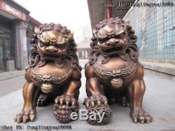 Lion Foo Dog A Pair Chinese Cloisonne Copper Statue