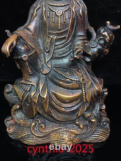 10Chinese Old antiques Handmade Pure copper Guanyin Bodhisattva Buddha statue