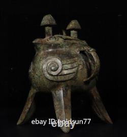 10.2Chinese Antique Bronze Ware Dynasty double bird respect