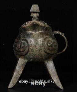 10.2Chinese Antique Bronze Ware Dynasty double bird respect