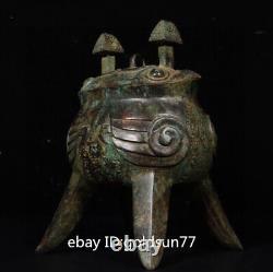 10.2Chinese Antique Bronze Ware Dynasty double bird respect