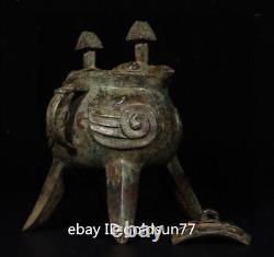 10.2Chinese Antique Bronze Ware Dynasty double bird respect