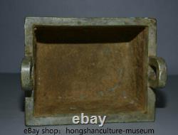 10.2 Chinese Bronze Ware Dynasty Beast Face Ding Handle Incense Burner Censer
