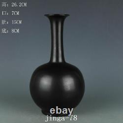 10.3 Chinese Old Antique Porcelain Song dynasty ru kiln mark Black glaze Vase