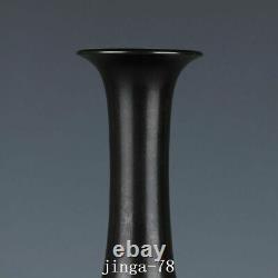 10.3 Chinese Old Antique Porcelain Song dynasty ru kiln mark Black glaze Vase