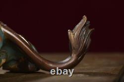 10.4 Collect Cloisonne Enamel BronzeAuspicious Animal Dragon Statue