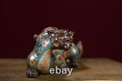 10.4 Collect Cloisonne Enamel BronzeAuspicious Animal Dragon Statue