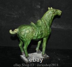 10.4 Old Chinese Green Glaze Porcelain Dynasty Animal Horse success Statue