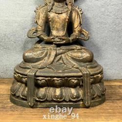 10.6 Old Chinese dynasty Temple Tibetan Buddhism bronze gilt Tara Buddha statue