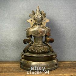 10.6 Old Chinese dynasty Temple Tibetan Buddhism bronze gilt Tara Buddha statue