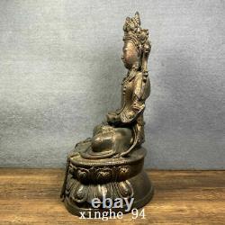 10.6 Old Chinese dynasty Temple Tibetan Buddhism bronze gilt Tara Buddha statue