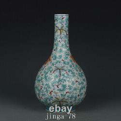 10.8 Chinese Old Porcelain qing dynasty qianlong mark doucai lotus flower Vase
