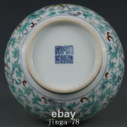 10.8 Chinese Old Porcelain qing dynasty qianlong mark doucai lotus flower Vase
