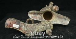 10.8 Old Chinese Bronze ware Dynasty Drinking vessel Goblet Cup Statue