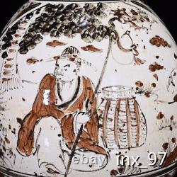 10 Chinese Antiques porcelain Cizhou kiln mark Character story gourd vase