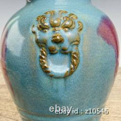 10 Chinese antiques Overseas return Jun Kiln Porcelain Tiger head bottle