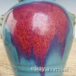 10 Chinese antiques Overseas return Jun Kiln Porcelain Tiger head bottle