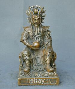 10 Old China Bronze Feng Shui Dragon King mythology immortal Statue Sculpture