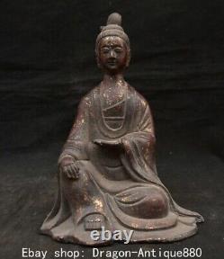 10 Old Chinese Copper Buddhism Kwan-yin Guan Yin goddess Sculpture