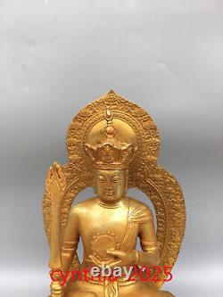 11Old Chinese antiques Handmade Pure copper gilding Immovable Ming King Buddha
