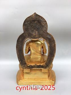 11Old Chinese antiques Handmade Pure copper gilding Immovable Ming King Buddha