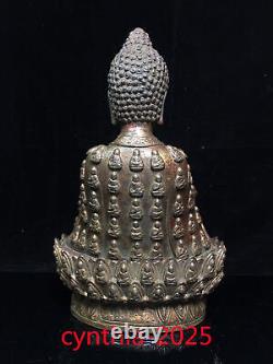 11Old Chinese antiques Pure copper gilding Handmade Shakya Muni Buddha statue