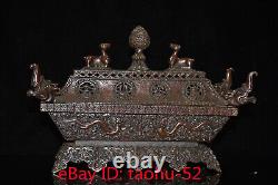 11Old Chinese antiques exquisite Handmade Red copper four faucet censer