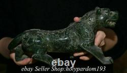 11.2 Old Chinese Green Jade Carved Fengshui 12 Zodiac Year Tiger Statue