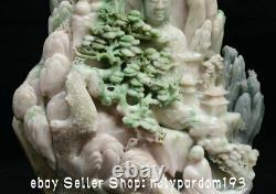 11.2 Top Chinese Natural Dushan Jade Carving Mountain Tree Shakyamuni Statue