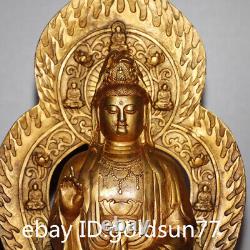 11.4Collecting Chinese antiques bronze gilt Guanyin Bodhisattva Buddha statue