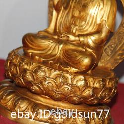 11.4Collecting Chinese antiques bronze gilt Guanyin Bodhisattva Buddha statue