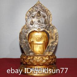 11.4Collecting Chinese antiques bronze gilt Guanyin Bodhisattva Buddha statue