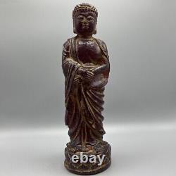 11.4'' Chinese Old Antique Amber Buddha Figure Statue Netsuke