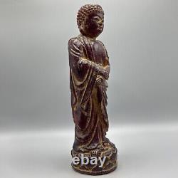 11.4'' Chinese Old Antique Amber Buddha Figure Statue Netsuke