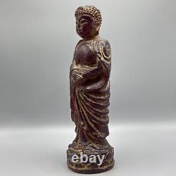 11.4'' Chinese Old Antique Amber Buddha Figure Statue Netsuke