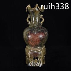 11.6 Old Chinese Song Dynasty Jun kiln Porcelain carving double ear bottle