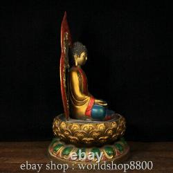 11.6 Xuande marked Old Chinese copper coloured drawing Shakyamuni statue