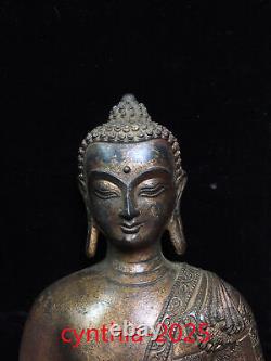 11.8Collecting Chinese antiques Pure copper gilding Statue of Sakyamuni Buddha