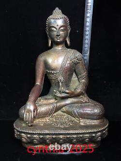 11.8Collecting Chinese antiques Pure copper gilding Statue of Sakyamuni Buddha