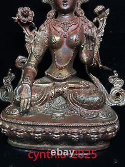 11.8Old Chinese antiques Pure copper gilding Handmade Tara Buddha Buddha statue