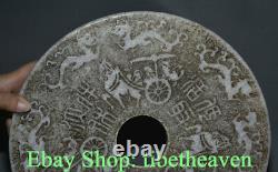11.8 Old Chinese Dynasty White Jade Carving Feng Shui Dragon Carriage Yu Bi