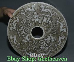 11.8 Old Chinese Dynasty White Jade Carving Feng Shui Dragon Carriage Yu Bi