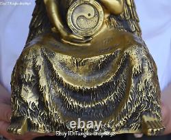 11 Distinctive Chinese Temple Pure Bronze Taoism Seat Wang Fuxi Buddha Statue