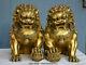 11 Folk Chinese Brass Evil Talisman Fu Foo Dogs Door Lion Pair Statue Sculpture