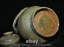 11 Old Chinese Bronze Ware Dynasty Palace Carry Pot Drinking Vessel