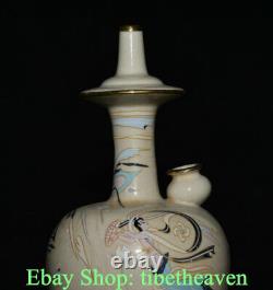 11 Old Chinese Dynasty White Wucai Porcelain Fairy Maiden Flower Bottle Pot