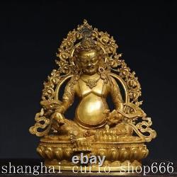 12Chinese old Temple Tibetan Buddhism bronze gilt Yellow Jambhala Buddha statue