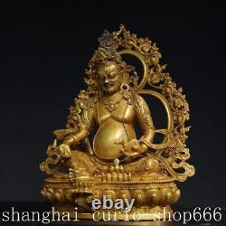 12Chinese old Temple Tibetan Buddhism bronze gilt Yellow Jambhala Buddha statue