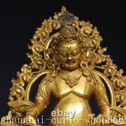 12Chinese old Temple Tibetan Buddhism bronze gilt Yellow Jambhala Buddha statue