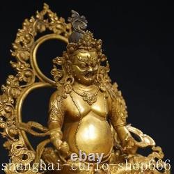 12Chinese old Temple Tibetan Buddhism bronze gilt Yellow Jambhala Buddha statue